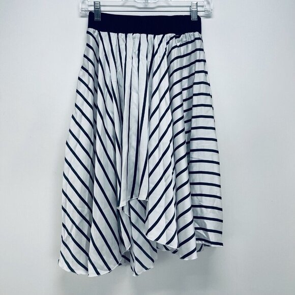 Zara Collection Skirts Size S Women’s Pleated Striped White/Black Pull On - Picture 1 of 9